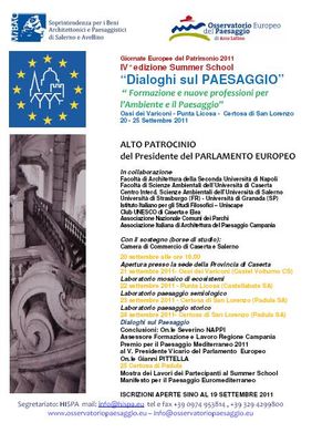 Nuove professioni per l’Ambiente e il Paesaggio. Ancora pochi giorni per iscriversi al Summer School “Dialoghi sul Paesaggio”